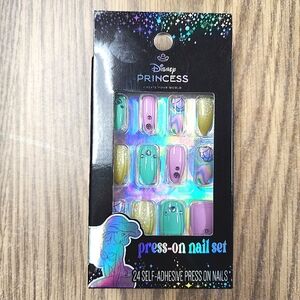 Disney Princess Press-On Nail Set 24 Self-adhesive New Little Mermaid Ariel